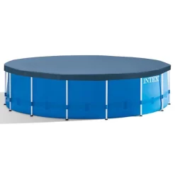 Intex Metal Frame Round Above Ground Swimming Pool w/Pump, Size: 15' x 48"