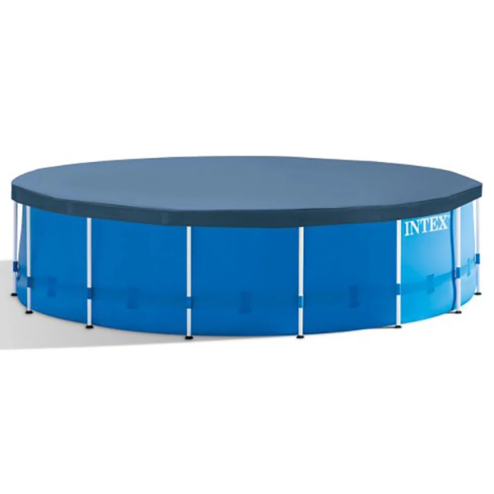 Intex Metal Frame Round Above Ground Swimming Pool w/Pump, Size: 15' x 48"