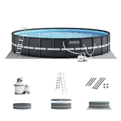 Intex Ultra XTR Frame Round Above Ground Outdoor Swimming Pool Set