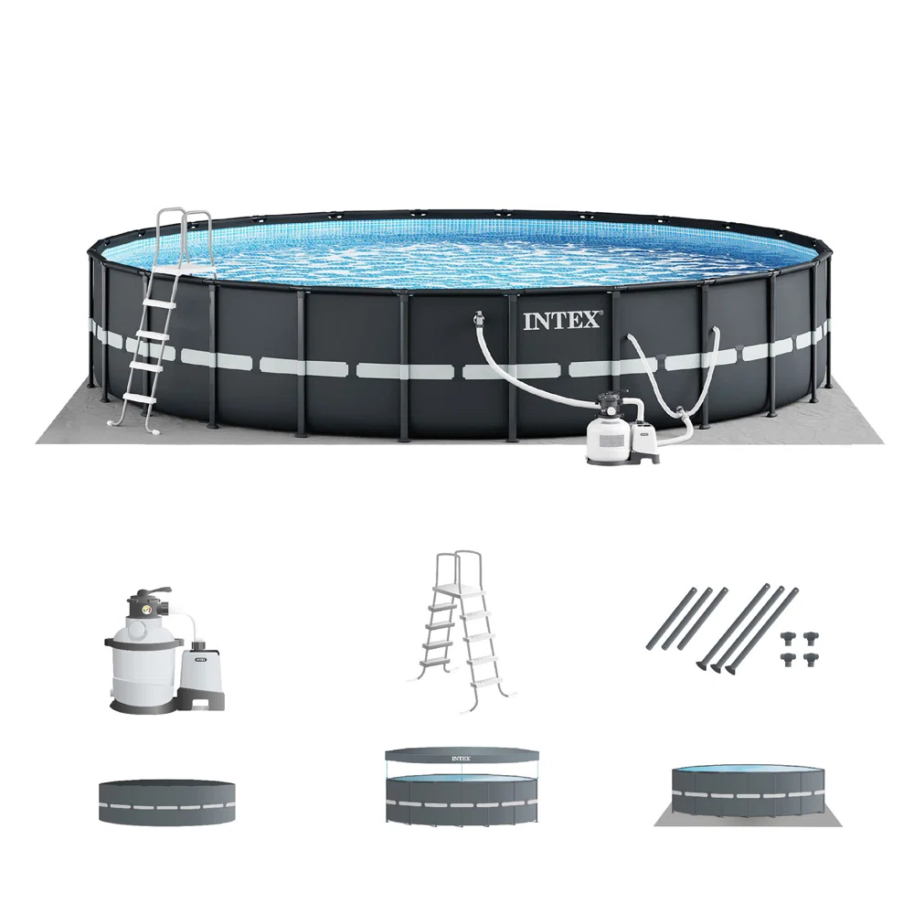 Intex Ultra XTR Frame Round Above Ground Outdoor Swimming Pool Set