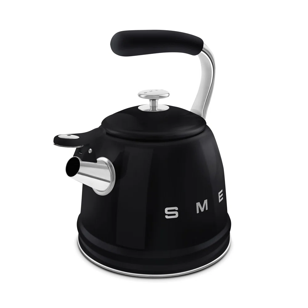 SMEG 50"s Retro Style Whistling Stovetop Kettle, Black
