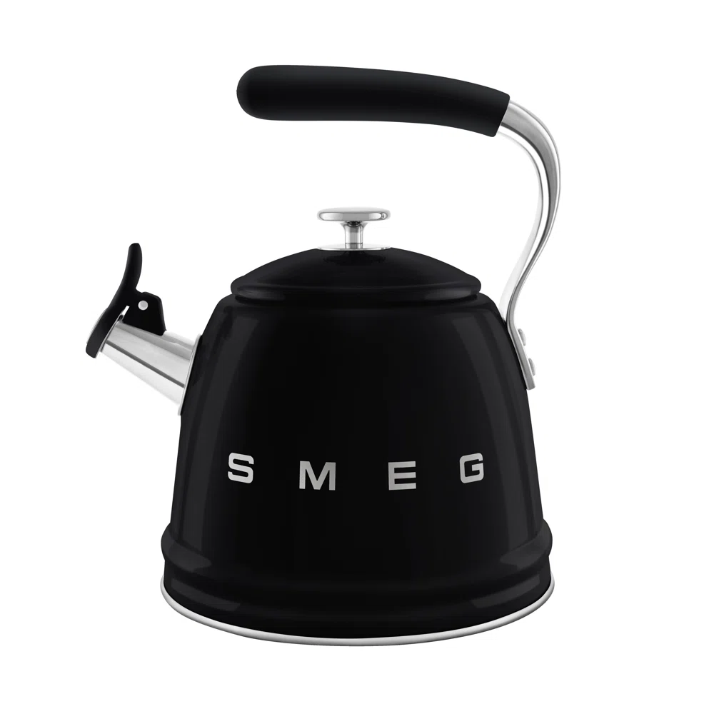 SMEG 50"s Retro Style Whistling Stovetop Kettle, Black
