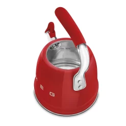 SMEG 50"s Retro Style Whistling Stovetop Kettle, Red