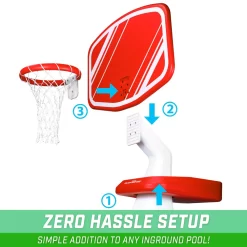 GoSports Splash Hoop Swimming Pool Basketball Game, Red