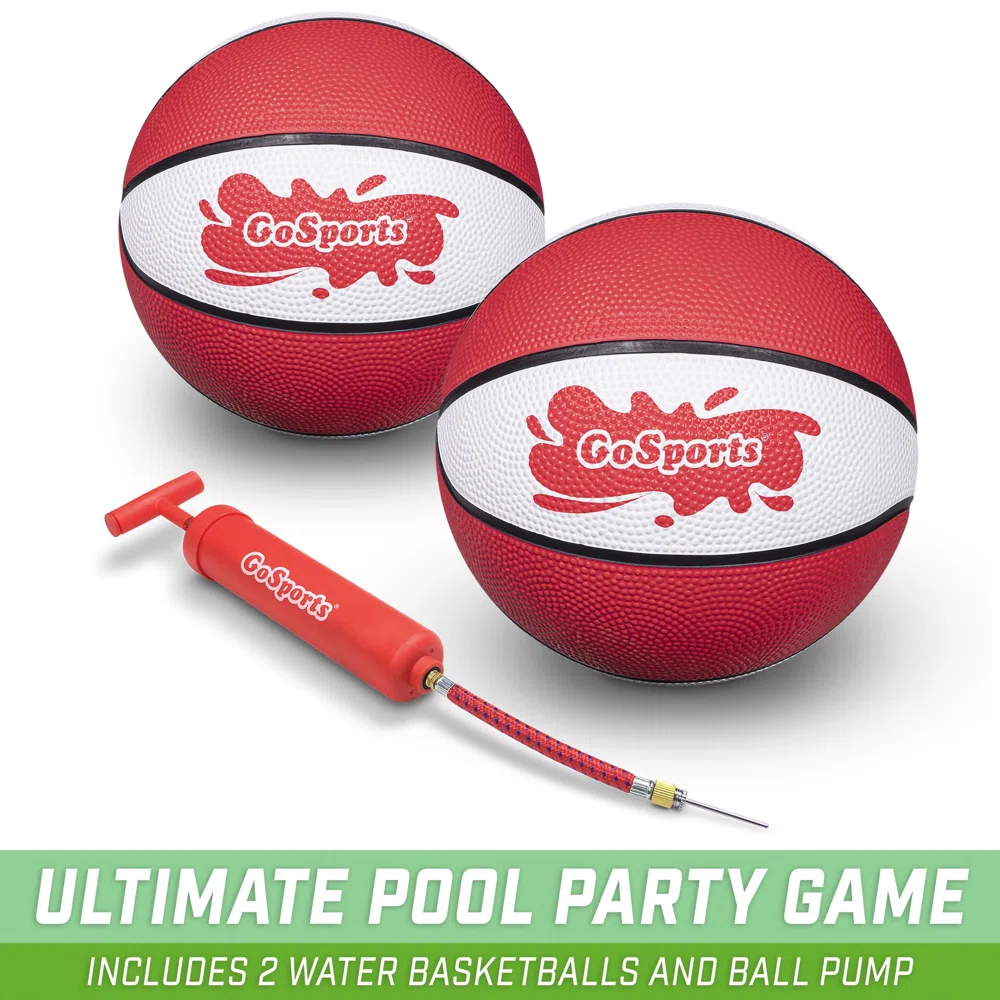 GoSports Splash Hoop Swimming Pool Basketball Game, Red