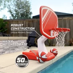 GoSports Splash Hoop Swimming Pool Basketball Game, Red