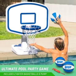 GoSports Splash Hoop Swimming Pool Basketball Game, White