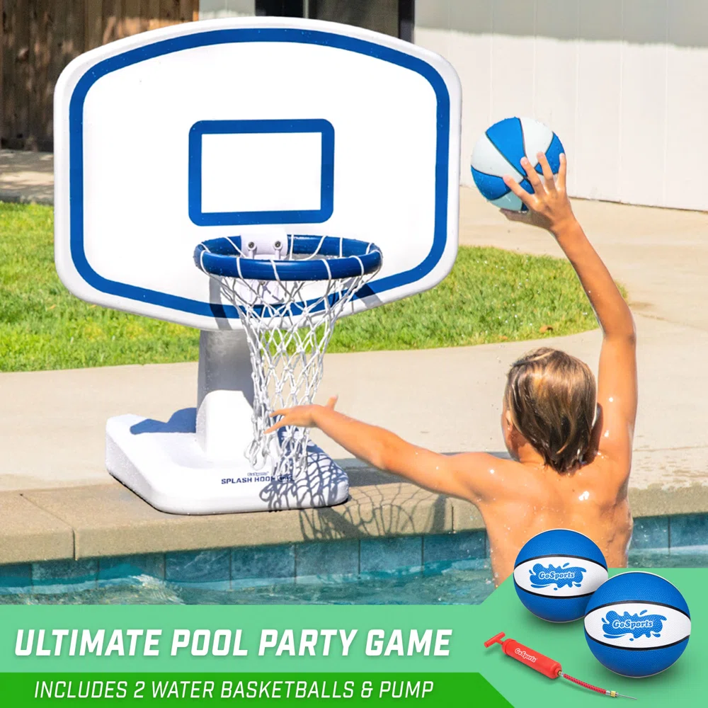 GoSports Splash Hoop Swimming Pool Basketball Game, White