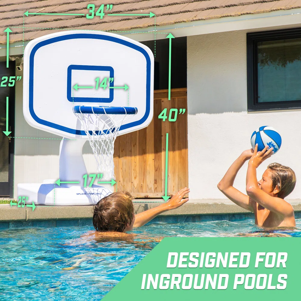 GoSports Splash Hoop Swimming Pool Basketball Game, White