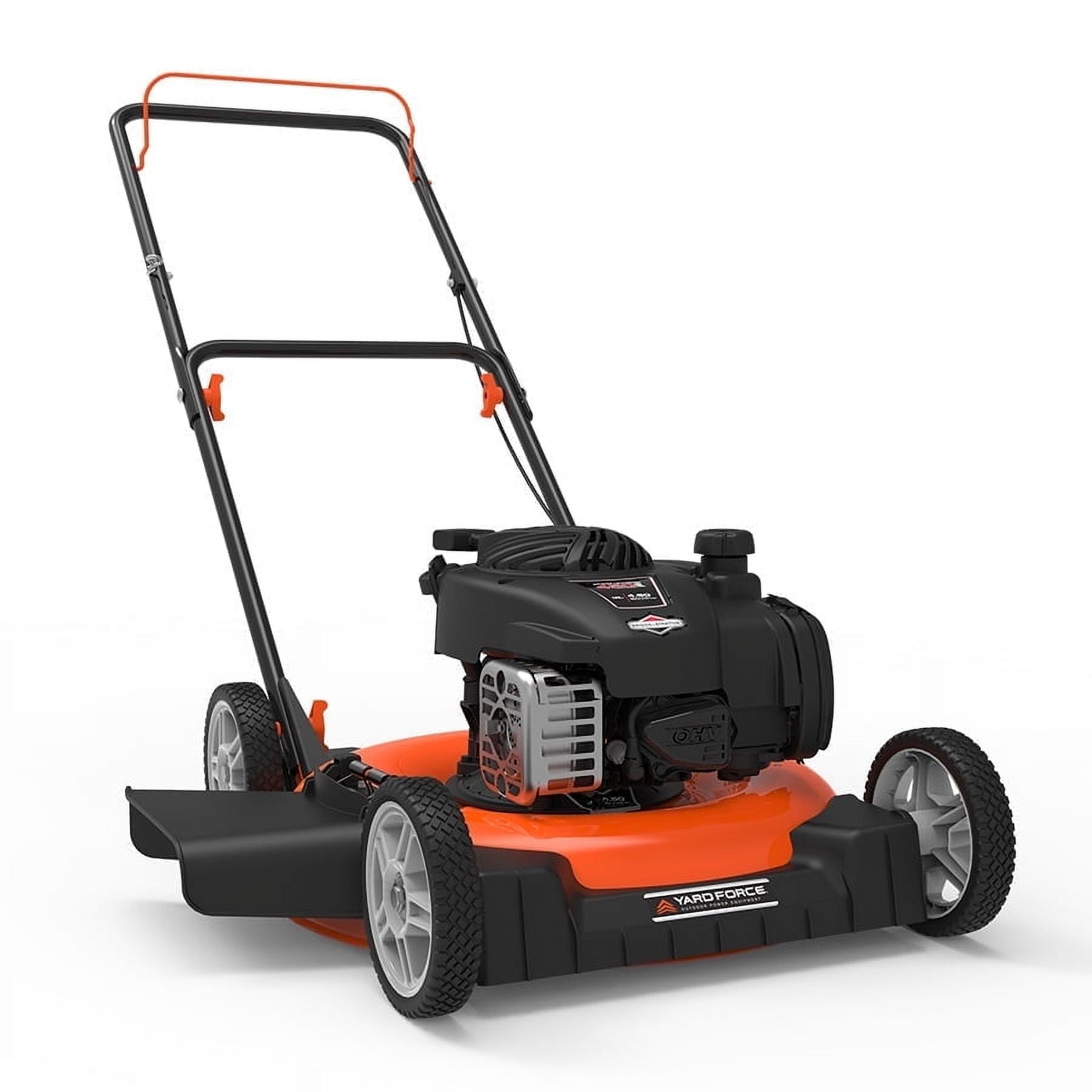 Yard Force YF21-SD-TW 21" Gas Lawn Mower, Adjustable Cutting Heights, 20" Cutting Path, 7" Wheels