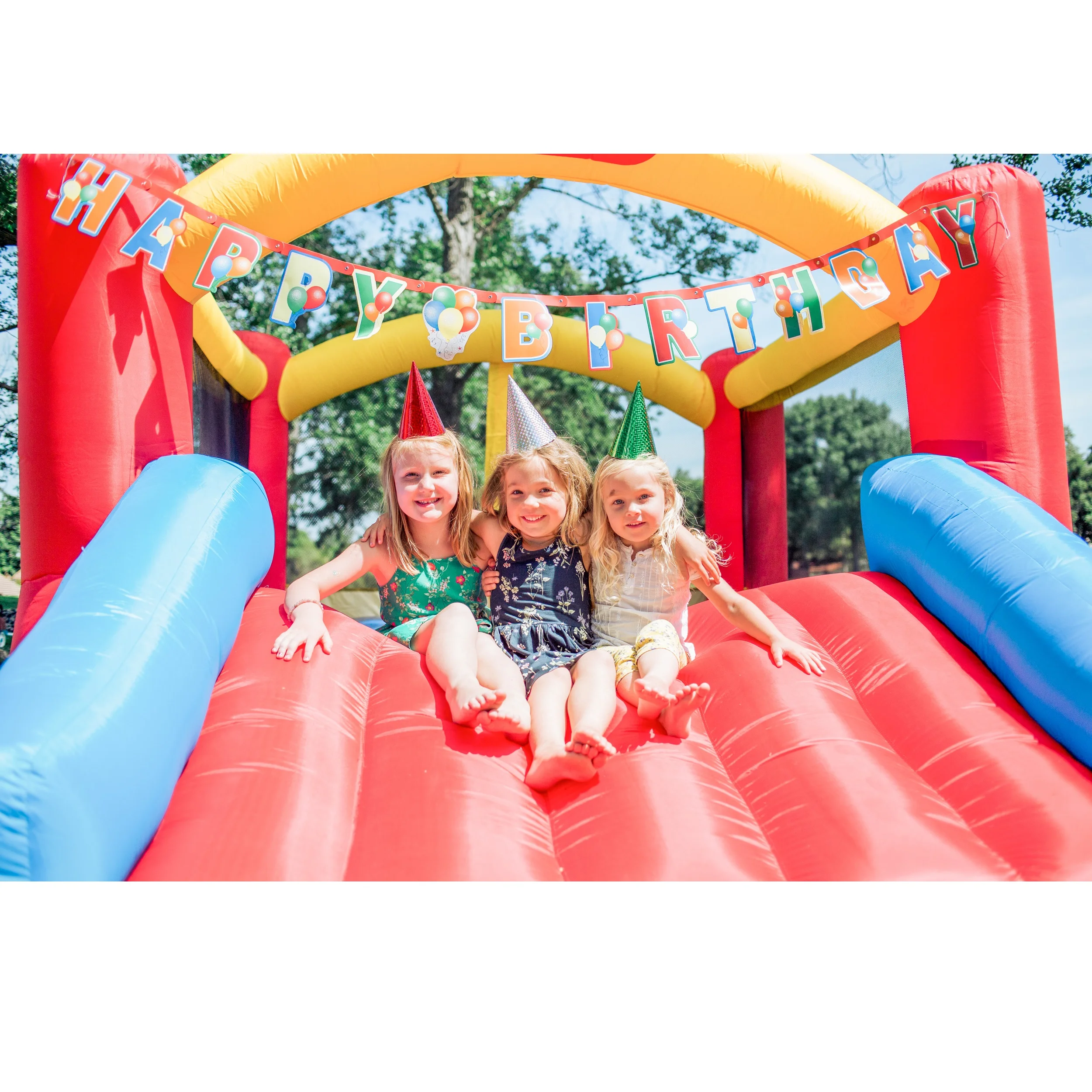 Little Tikes Jump 'n Slide 9'x12' Inflatable Bounce House, Multi-color, for Kids 3+