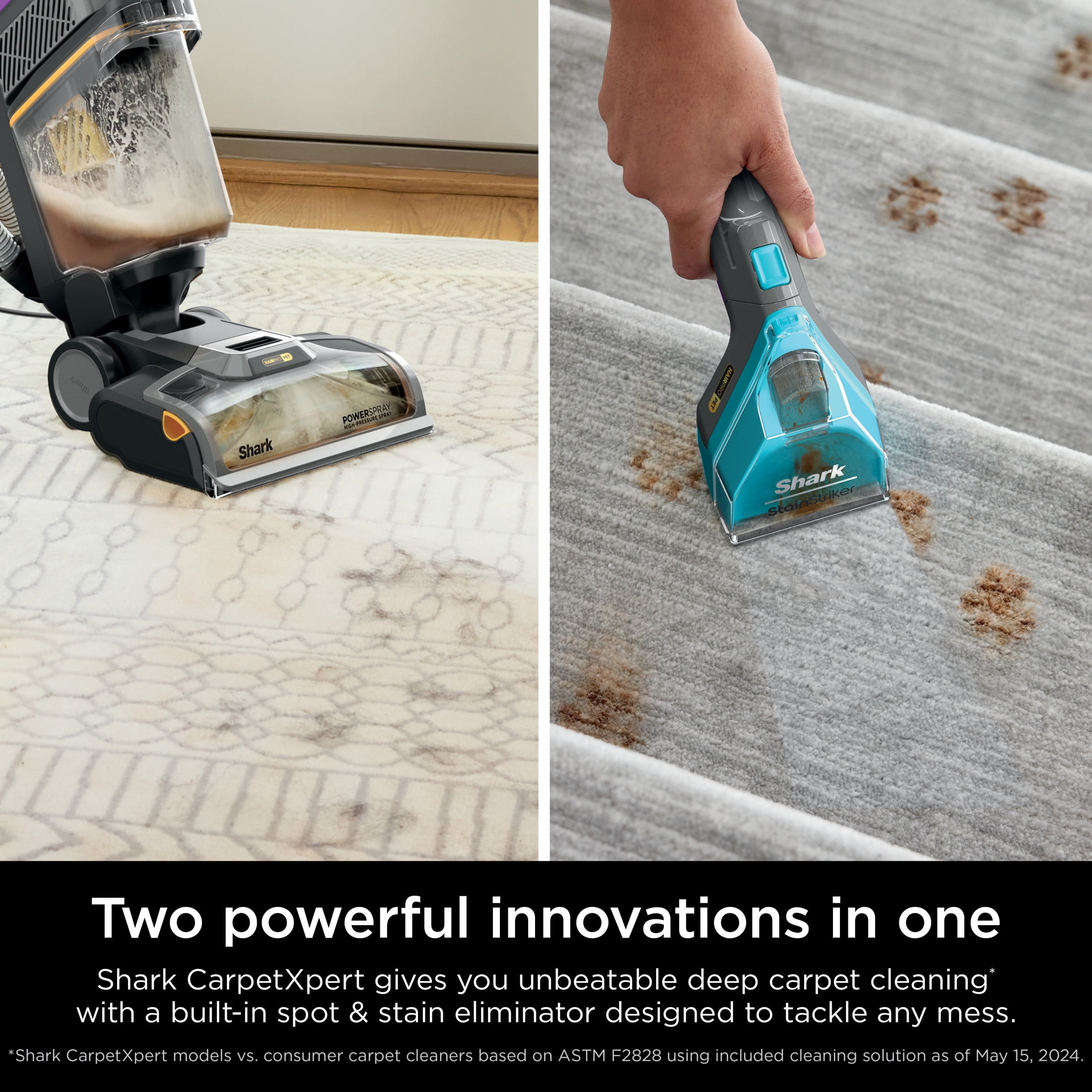 Shark CarpetXpert HairPro with StainStriker, Upright Deep Carpet, Rug & Upholstery Cleaner, Tough Stain, Hair & Odor Remover