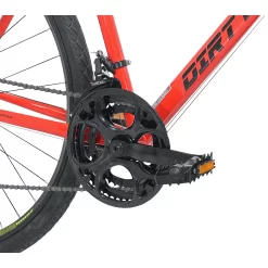 Kent 700c Dirt Runner Men's Gravel Bike, 14 Speed, Neon Red / Orange