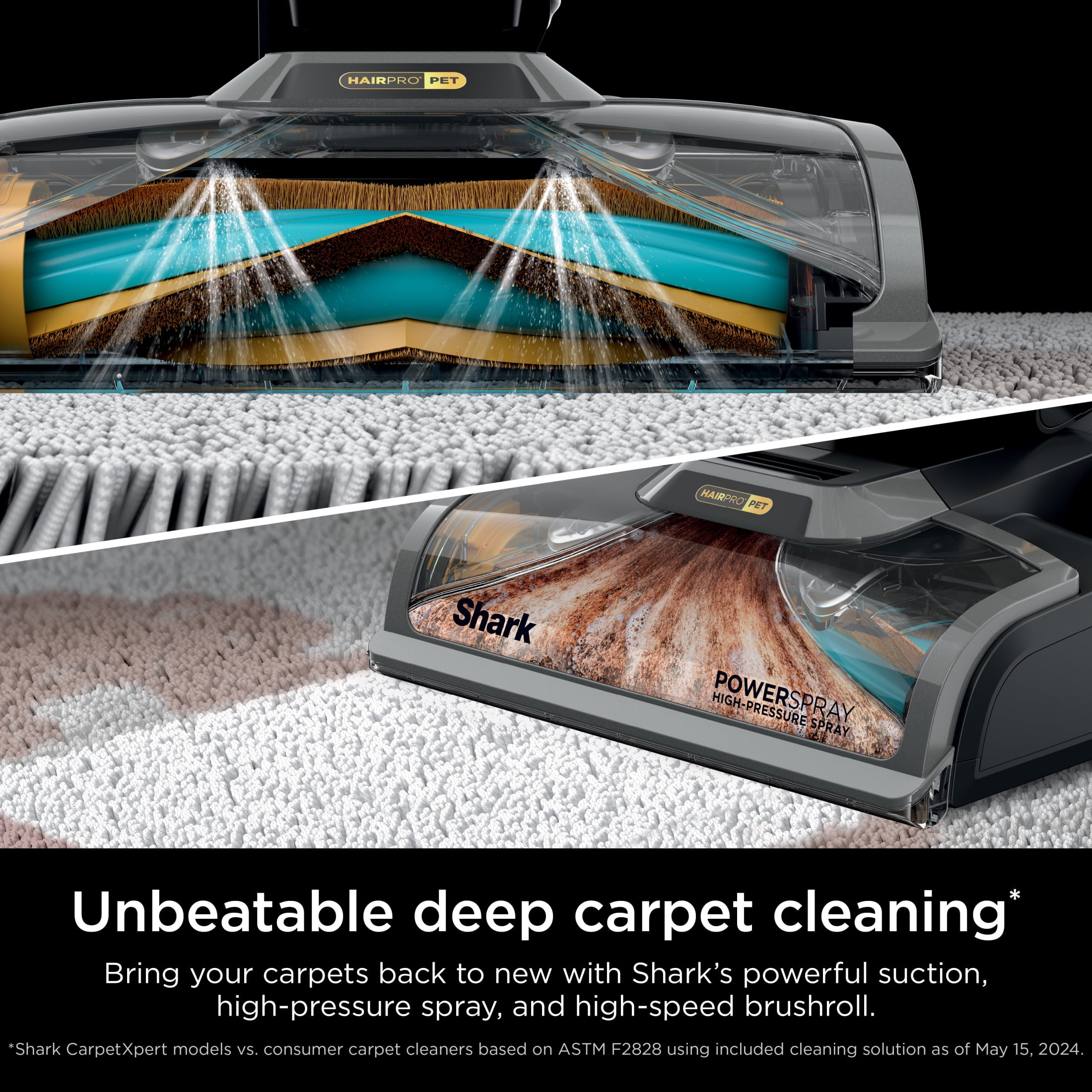 Shark CarpetXpert HairPro with StainStriker, Upright Deep Carpet, Rug & Upholstery Cleaner, Tough Stain, Hair & Odor Remover