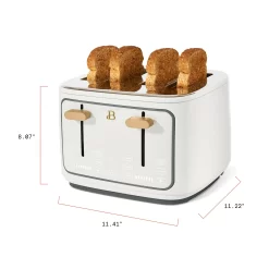 Beautiful 4-Slice Toaster with Touch-Activated Display, White Icing by Drew Barrymore