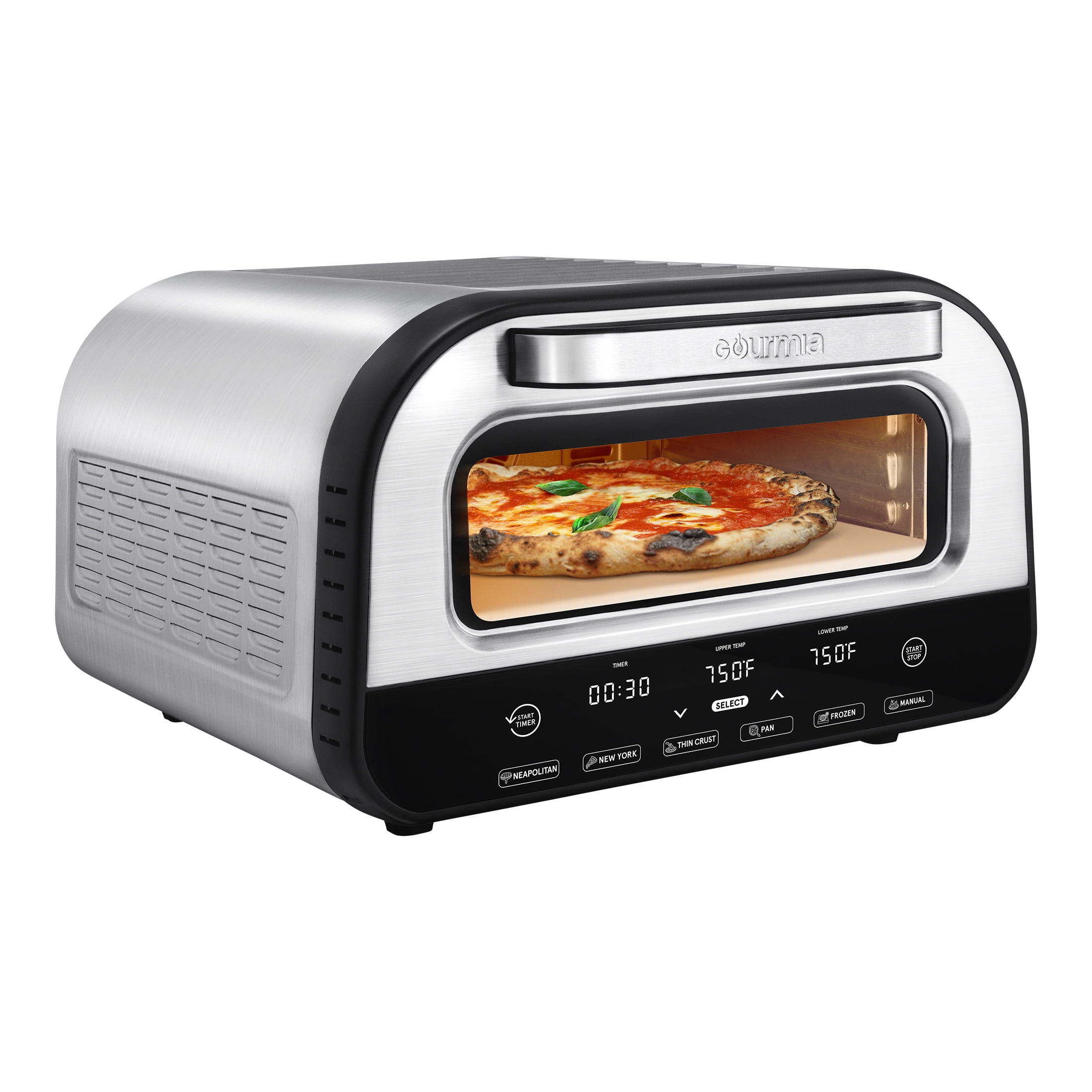 Gourmia Pizzeria Indoor Pizza Oven, with 6 Pizza Presets & Simple Touch Controls, Electric, New