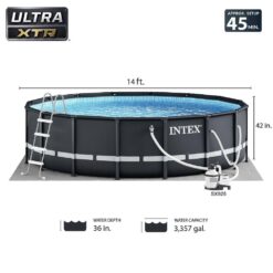 Intex Ultra XTR Frame Round Above Ground Outdoor Swimming Pool Set
