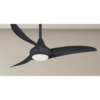 Minka Aire Light Wave 44 44-Inches Black with Black Blades Integrated LED Fixture Indoor Downrod mount Propeller Ceiling Fan With Light and Remote ( 3 -Blade)