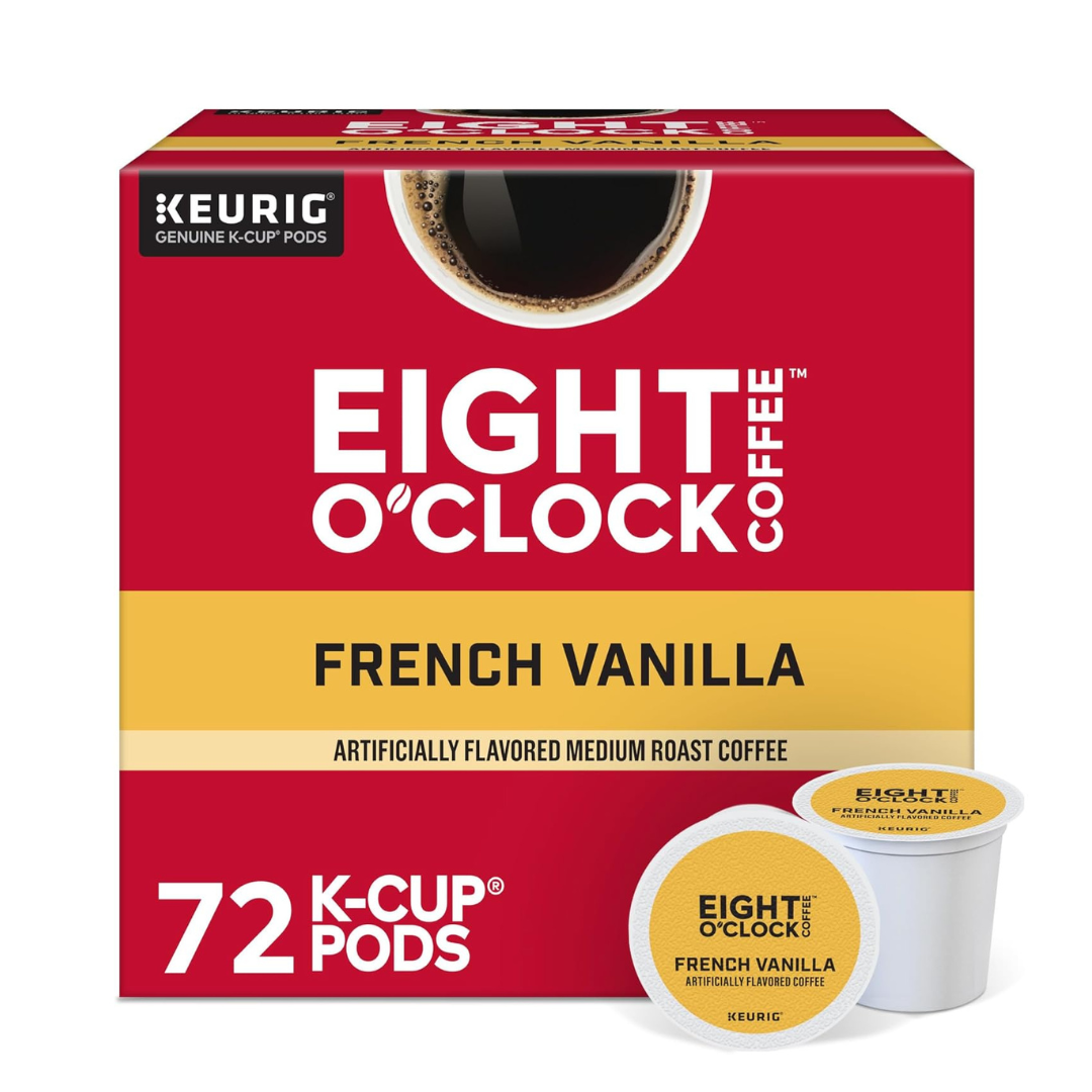 Eight O'Clock Coffee French Vanilla, Keurig Single Serve K-Cup Pods, Light Roast, 72 Count