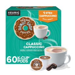 The Original Donut Shop One-Step Classic Cappuccino, Keurig Single-Serve K-Cup Pods, 60 Count (6 Packs of 10)