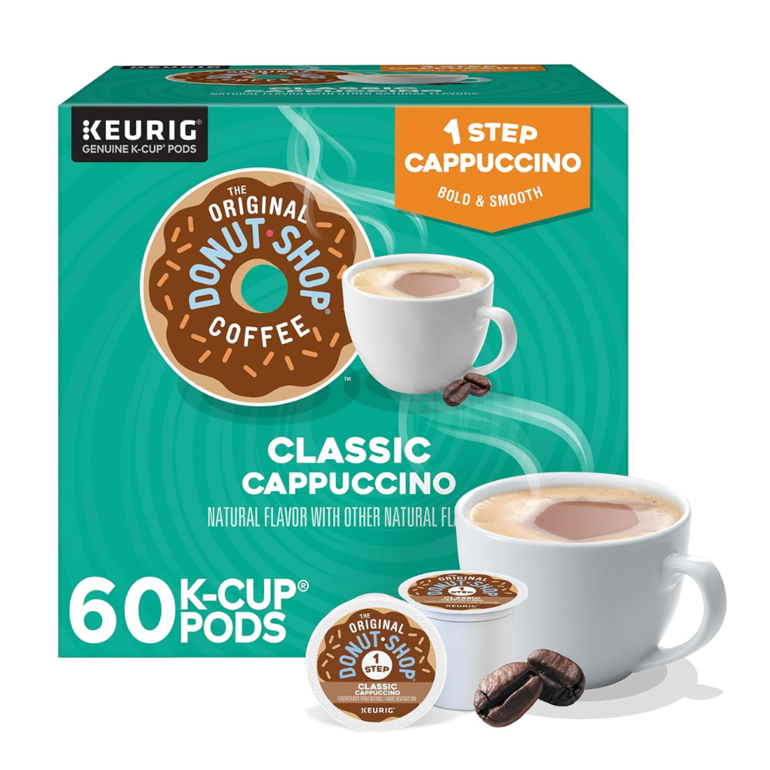 The Original Donut Shop One-Step Classic Cappuccino, Keurig Single-Serve K-Cup Pods, 60 Count (6 Packs of 10)