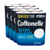 Cottonelle Ultra Clean Toilet Paper with Active CleaningRipples, 1- Ply, 24 Family Mega Rolls (4 Packs of 6), Packaging May Vary