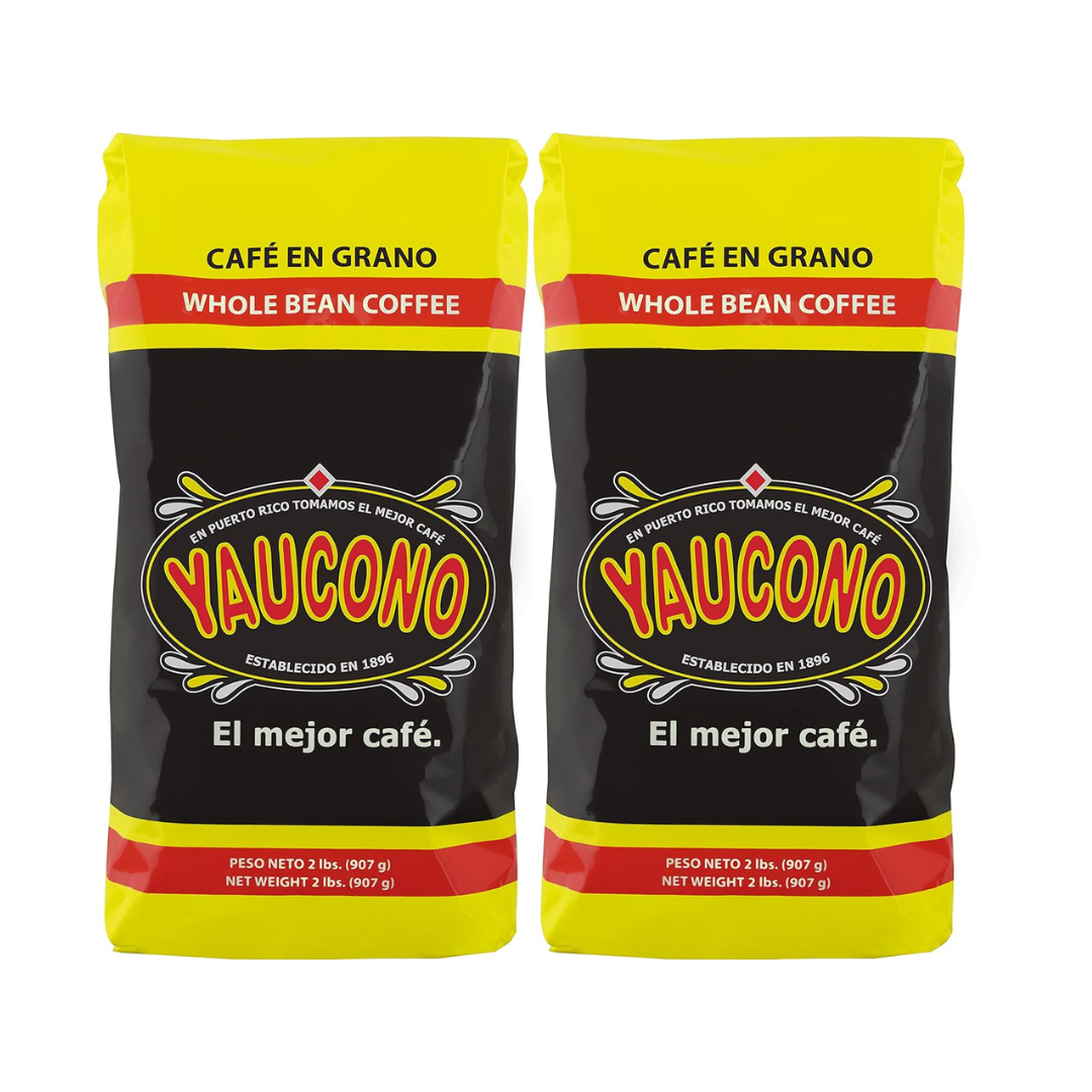 Yaucono Whole Bean Coffee, Arabica Medium Roast, Bagged, 2 Pound (Pack of 2)