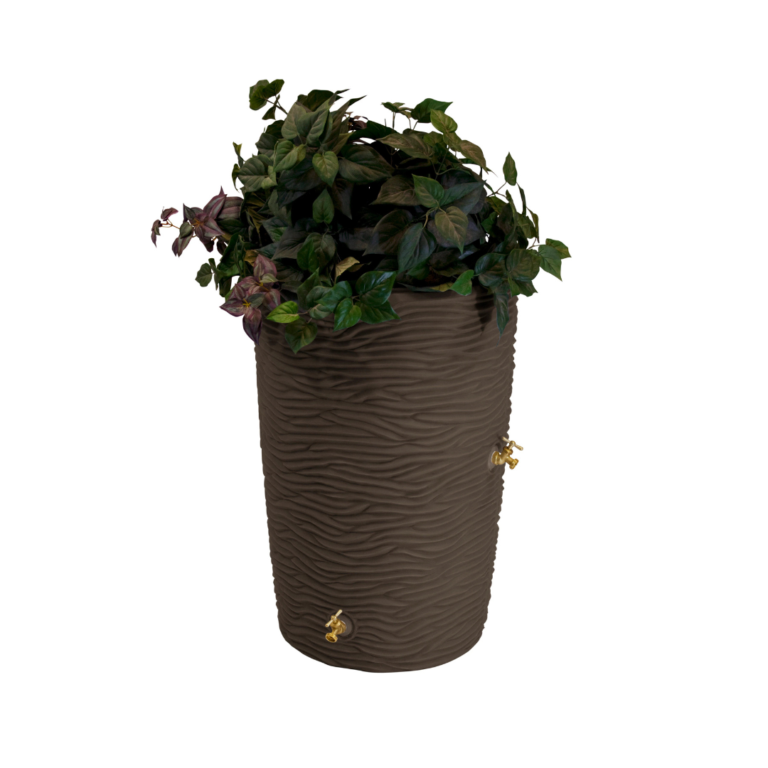 Good Ideas 50-Gallons Brown Plastic Rain Barrel Spigot