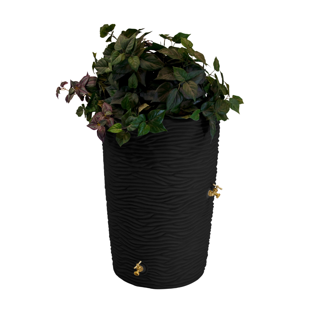 Good Ideas 50-Gallons Black Plastic Rain Barrel Spigot