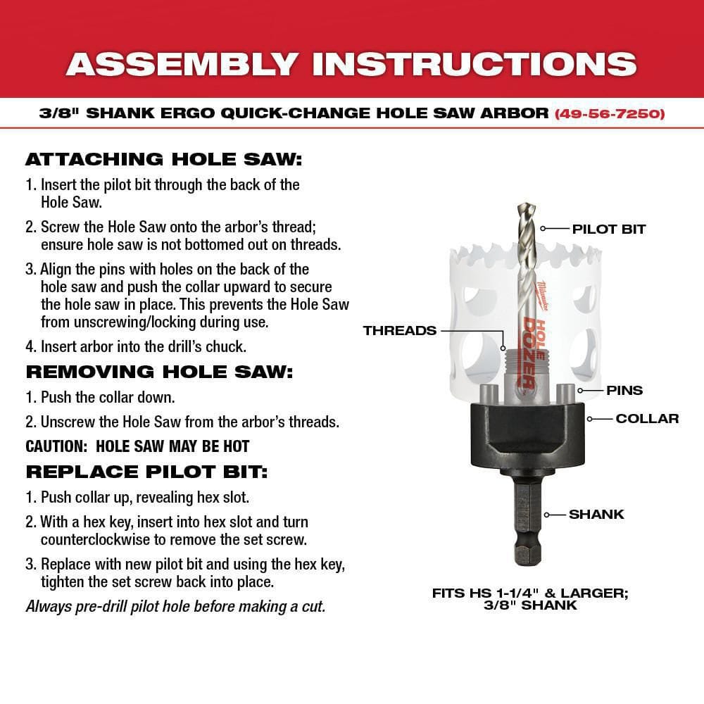 Milwaukee Hole Dozer Bi-Metal Hole Saw Kit (8-Piece) 49-22-4019