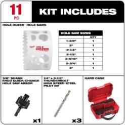 Milwaukee Hole Dozer General Purpose Bi-Metal Hole Saw Set (11-Piece) 49-22-4020
