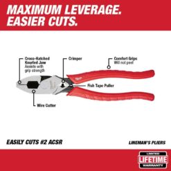 Milwaukee Electrician's Pliers Hand Tool Set (5-Piece) 48-22-6331-48-22-6100-48-22-3079