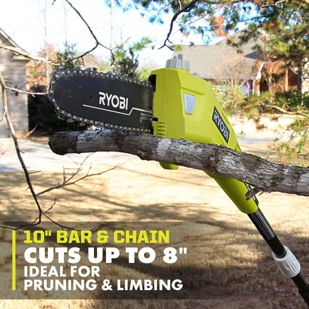 RYOBI 40V 10 in. Cordless Battery Pole Saw (Tool-Only) RY40506BTL