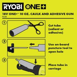 RYOBI ONE+ 18V Cordless 10 oz. Caulk & Adhesive Gun Kit with 1.5 Ah Battery and Charger PCL901K1