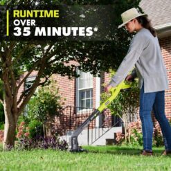 RYOBI ONE+ 18V Cordless String Trimmer/Edger and Blower/Sweeper Combo Kit (2-Tools) with 2.0 Ah Battery and Charger PCLCK201K