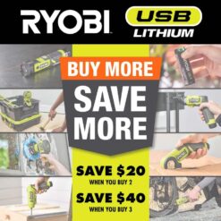 RYOBI USB Lithium Power Cutter Kit with 2.0 Ah USB Lithium Battery and Charging Cable FVC51K