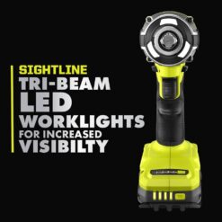 RYOBI ONE+ HP 18V Brushless Cordless Compact 1/2 in 4 Mode Impact Wrench with FREE ONE+ 18V 2.0 Ah HIGH PERFORMANCE Battery PSBIW25B-PBP003