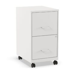 Staples 2-Drawer Mobile Vertical File Cabinet, Letter Size, Lockable, 26.3