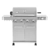 Monument Grills 17842: 4-Burner Propane Gas Grill with Rotisserie Kit, Side Burner, LED Controls, and Warming Rack – Perfect for Family BBQs