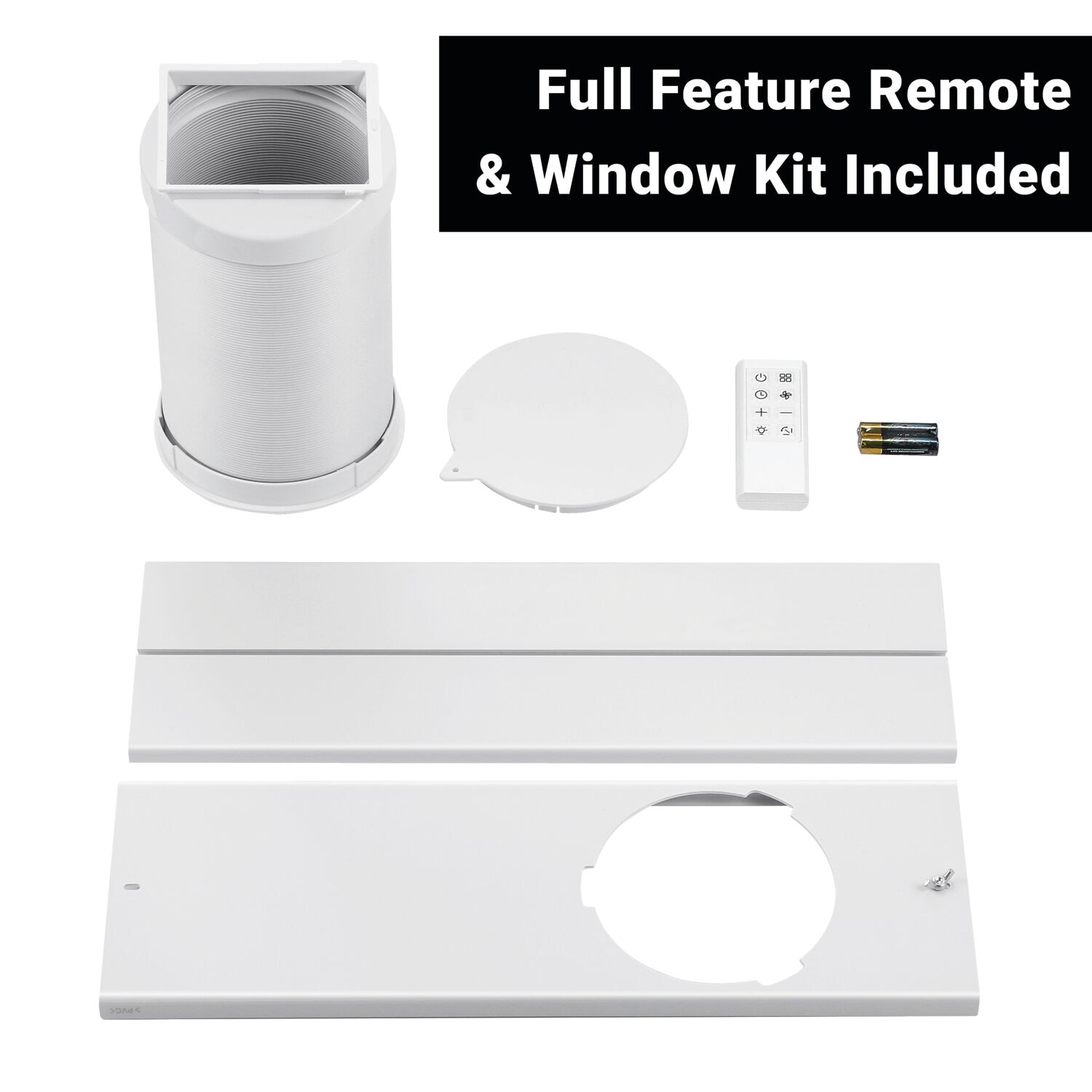 Aeric 8,000 BTU SACC 115-Volts ) White Vented Portable Air Conditioner Remote Control Included Cools 550-Sq. Feet