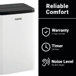 Aeric 8,000 BTU SACC 115-Volts ) White Vented Portable Air Conditioner Remote Control Included Cools 550-Sq. Feet