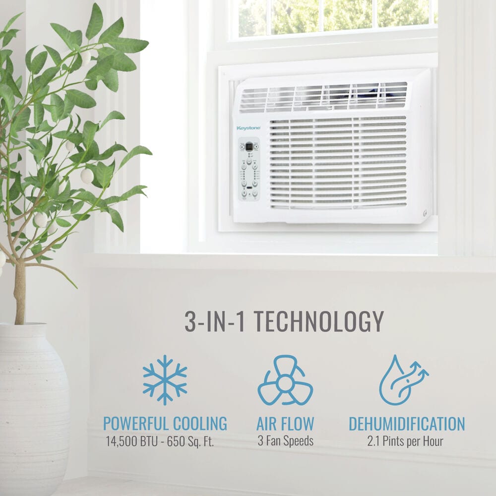 Keystone 650-sq ft Window Air Conditioner with Remote ( 115-Volt , 14500-BTU )