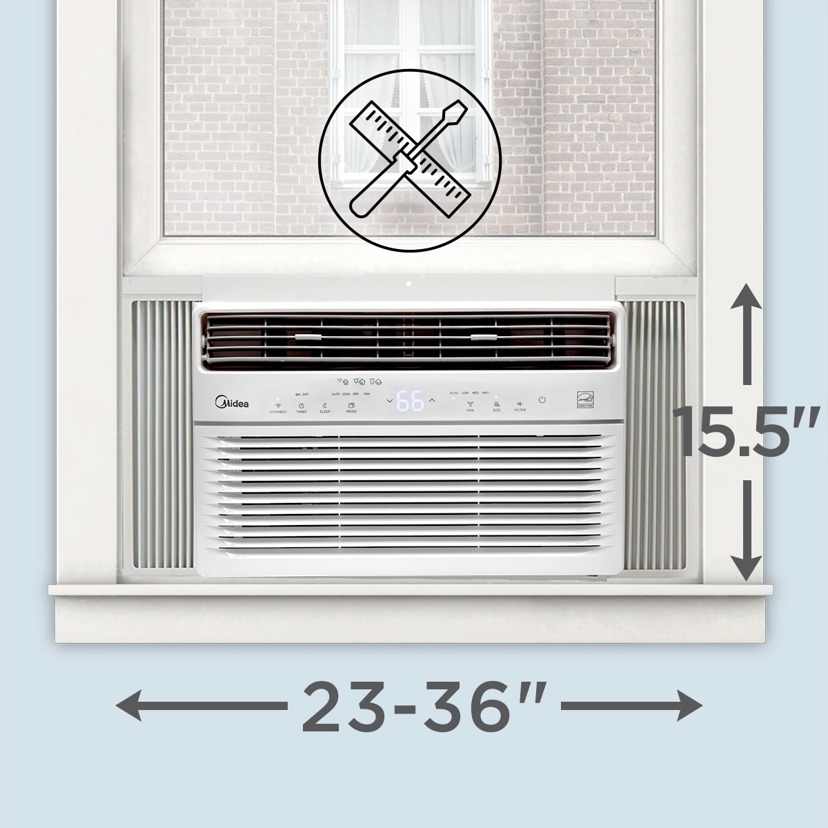 Midea 550-sq ft Window Air Conditioner with Remote ( 115-Volt , 12000-BTU ) ENERGY STAR Certified Wi-Fi enabled