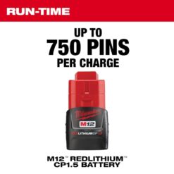 Milwaukee M12 12-Volt 23-Gauge Lithium-Ion Cordless Pin Nailer Kit with 1.5 Ah Battery, Charger and Tool Bag 2540-21