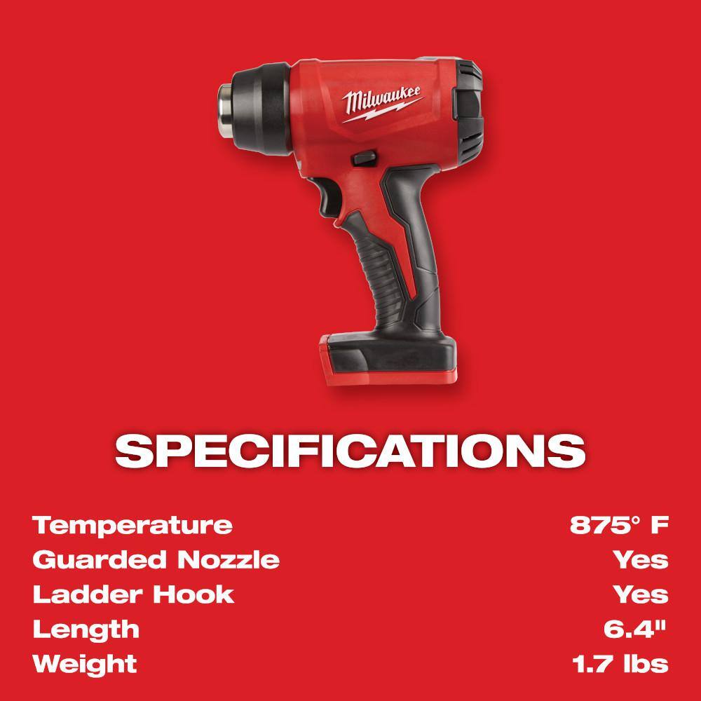 Milwaukee M18 18V Lithium-Ion Cordless Compact Heat Gun (Tool-Only) 2688-20