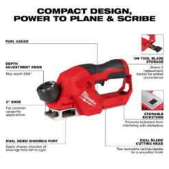 Milwaukee M12 12V Lithium-Ion Brushless Cordless 2 in. Planer (Tool-Only) 2524-20