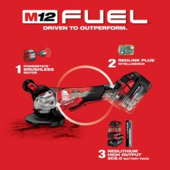 Milwaukee M18 FUEL 18V Lithium-Ion Brushless Cordless 4-1/2 in./5 in. Grinder with Variable Speed & Paddle Switch (Tool-Only) 2888-20