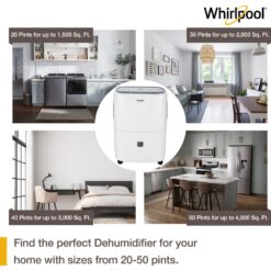 Whirlpool 2.1-Gallon 30 -Pint 2 -Speed Dehumidifier ENERGY STAR Certified (For Rooms 1501 - 3000 Square Feet) White