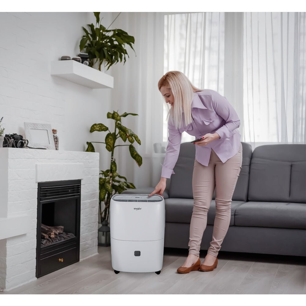 Whirlpool 2.1-Gallon 30 -Pint 2 -Speed Dehumidifier ENERGY STAR Certified (For Rooms 1501 - 3000 Square Feet) White