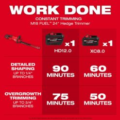 Milwaukee M18 FUEL 18-Volt 24 in. Brushless Cordless Battery Powered Hedge Trimmer (Tool-Only) 3033-20